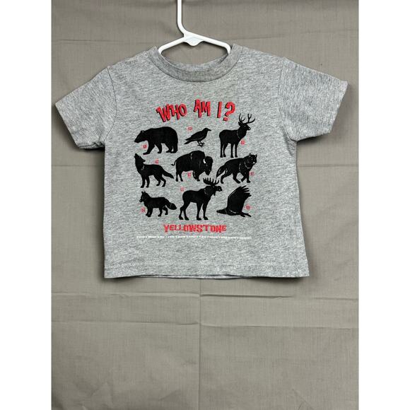 Toddler Yellowstone Who Am I Wildlife Gray Shirt, Size 3 - Picture 5 of 5